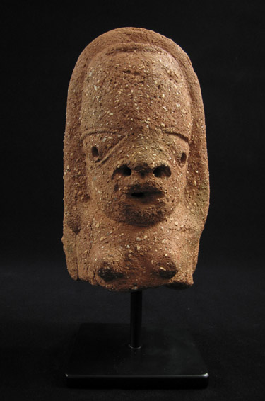 African Tribal Art - Terracotta janus head, Nok, Nigeria, female