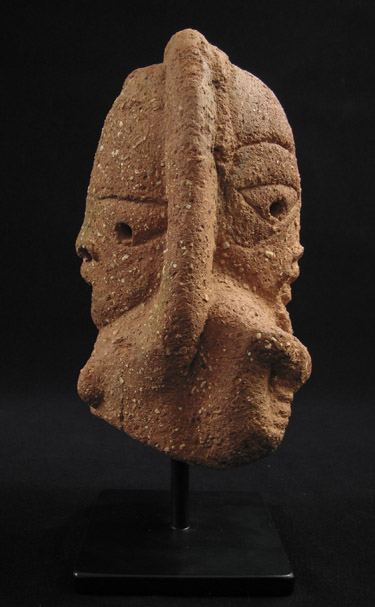 African Tribal Art - Terracotta janus head, Nok, Nigeria, side two