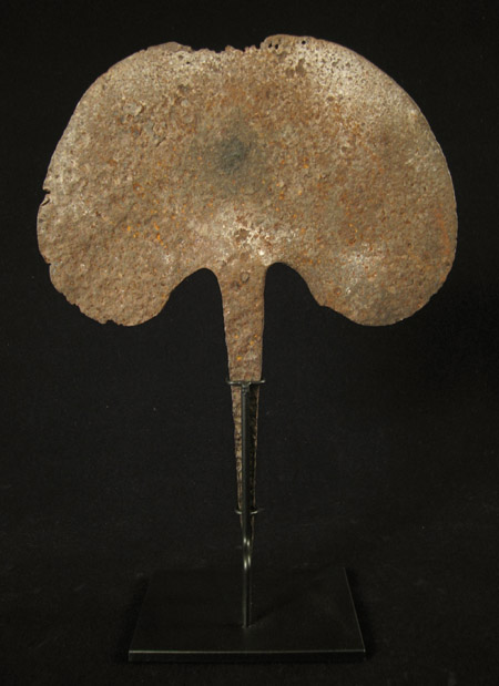 African Tribal Art - Iron hoe currency, Tanzania, back