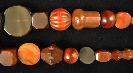 Carnelian beads, detail