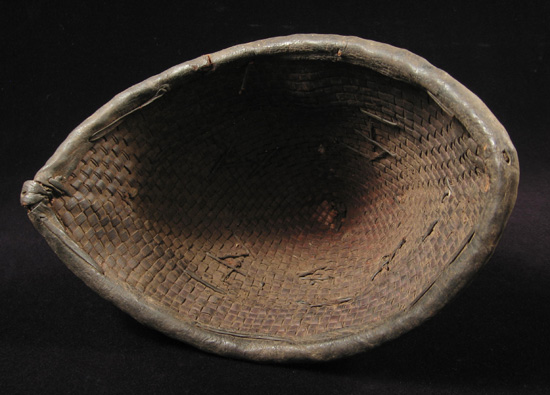 African Tribal Art - Leather hunter's hat, Mossi, Burkina Faso, interior