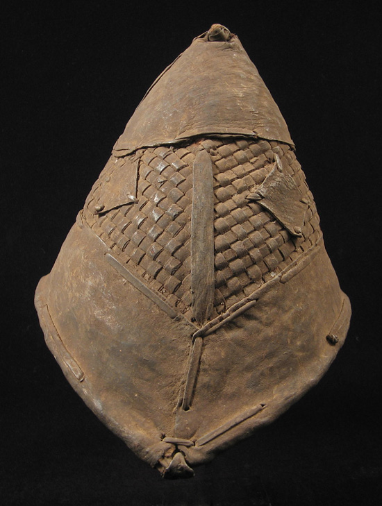 African Tribal Art - Leather hunter's hat, Mossi, Burkina Faso, right