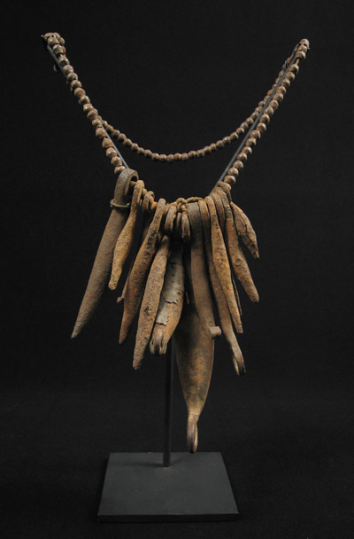 African Tribal Art - Iron pod necklace, Kirdi, Cameroon