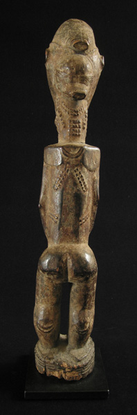 African Tribal Art - Male figure, Baule, Ivory Coast, back