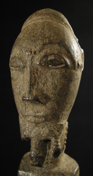 African Tribal Art - Male figure, Baule, Ivory Coast, face