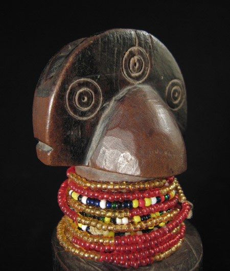 African Tribal Art - Wood doll, Zaramo, Tanzania, face