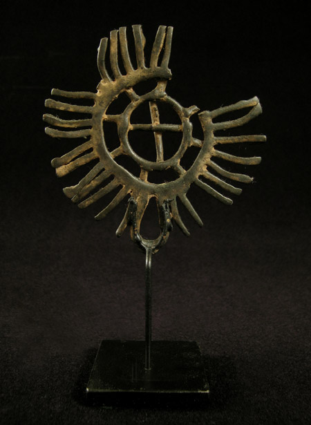 African Tribal Art - Iron sun pendant, Moba, Togo, back
