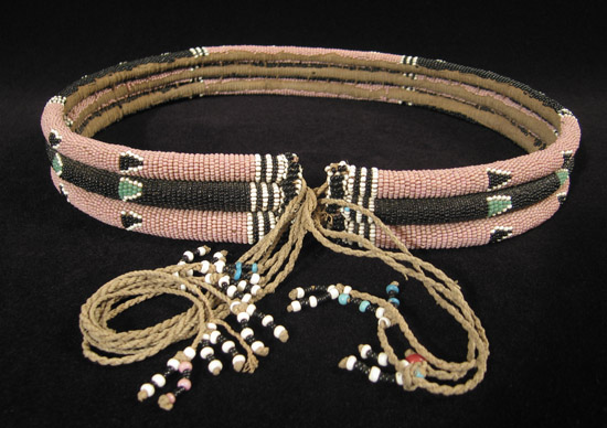 African Tribal Art - Beaded dancer's belt, Zulu, South Africa, front