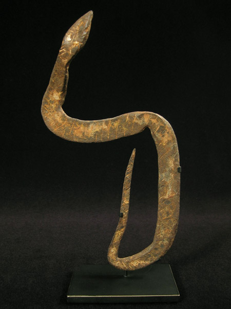 African Tribal Art - Iron snake charm, Africa