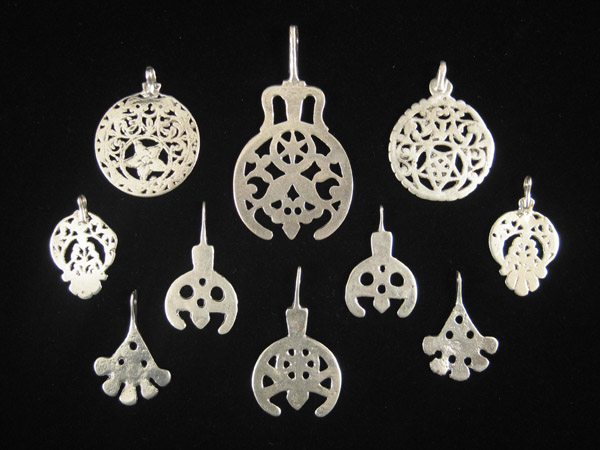 African Tribal Art - Silver pendants, Egypt, Libya and Tunisia, verso
