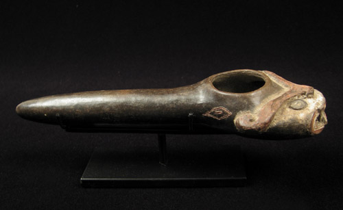Art of the Americas - Ceramic pipe, Chavin, Peru, side