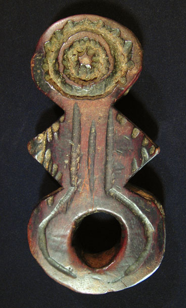 Asian Tribal Art - Butter churn handle, Middle Hills, Nepal, back view