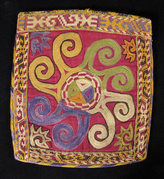 Asian Tribal Art - Embroidered bag, Uzbek, Central Asia, back