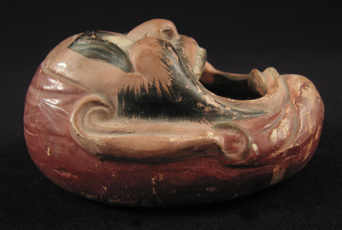 Asian Tribal Art - Bodhidharma toothpick holder, Japan, side