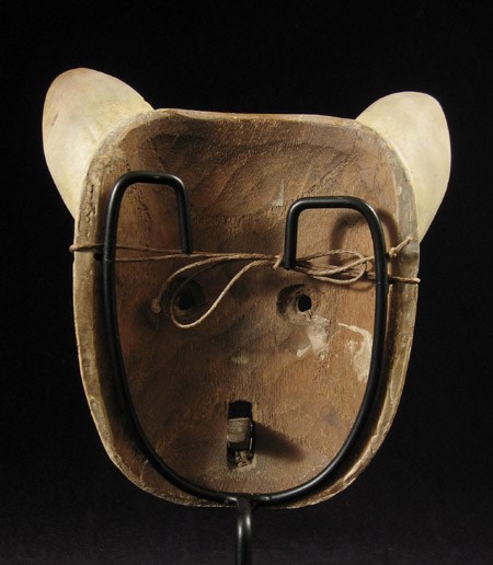 Asian Tribal Art - Kitsune (white fox) mask, Japan, back