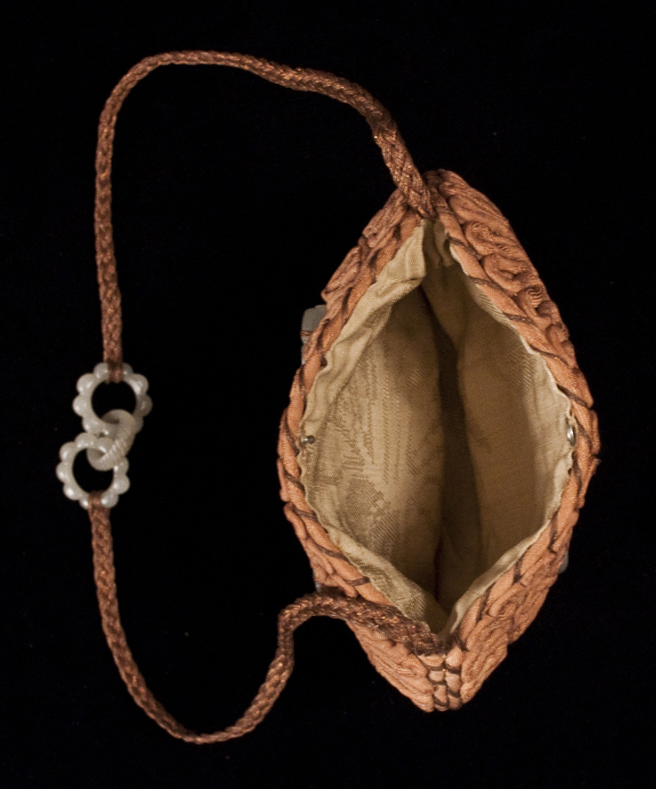 Asian Art Silk and jade purse, China