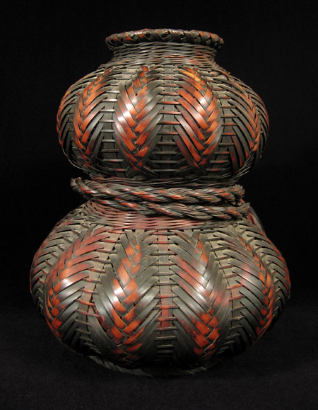 Asian Tribal Art - Gourd ikebana basket, Japan, back