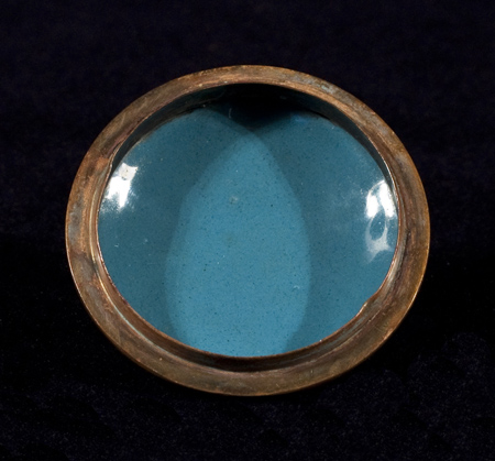 Cloisonné Bronze Urn, Japan, inside lid