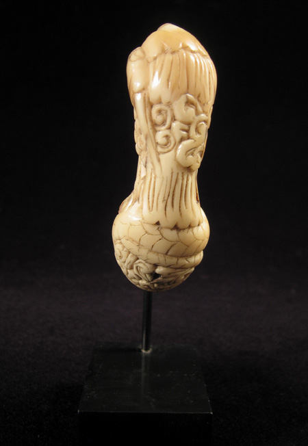 Indonesian Tribal Art - Ivory keris knife handle, Java, back