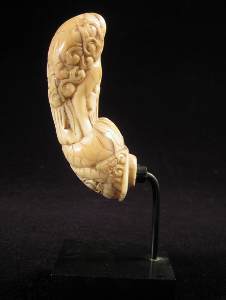 Indonesian Tribal Art - Ivory keris knife handle, Java, left