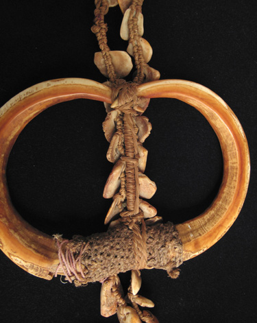 Oceanic Art - Boar's tusk necklace, Collingwood Bay, Papua New Guinea, back view