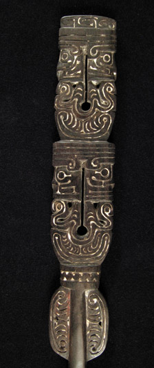 Oceanic Art - Lime spatula, Massim, Papua New Guinea, back detail