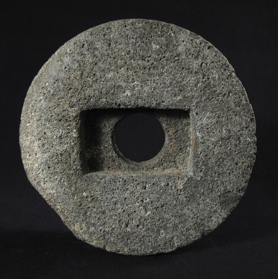 Oceanic Art - Volcanic millstone, South Seas, back