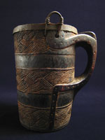 Asian Tribal Art - Wood milk jug, Nepal