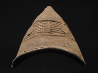 African Tribal Art - Leather hunter's hat, Mossi, Burkina Fasso