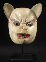Asian Tribal Art - Kitsune (white fox) mask, Japan