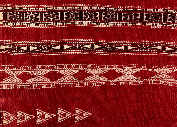 Tunisian textile - Wool Chenini baknough, detail