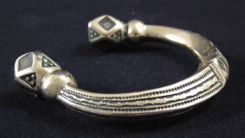 African Tribal Art - Silver Tuareg bracelet, North Africa, side view