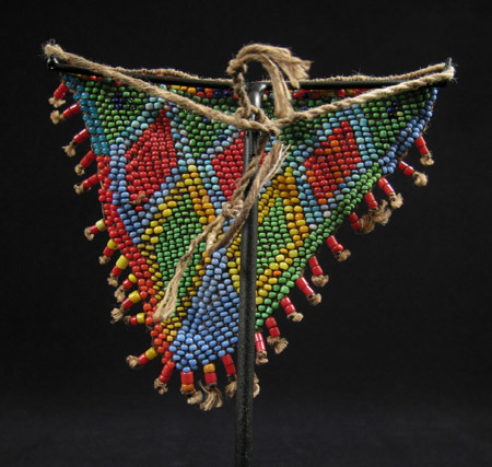 African Tribal Art - Beaded cache-sex, Kirdi, Cameroon, back view
