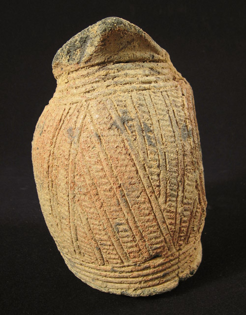 African Tribal Art - Terracotta headrest, Qua/Calabar, left