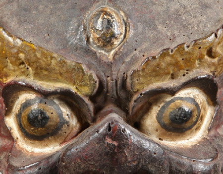Asian Tribal Art - Mahakala mask, Tibet, detail