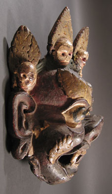 Asian Tribal Art - Gonpo mask, Tibet, left side view
