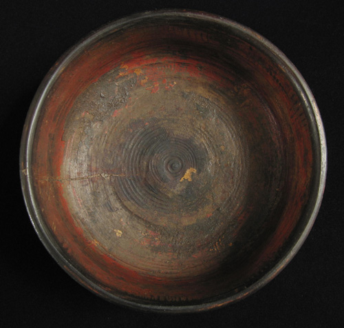 Asian Tribal Art - Wood bowl, Tibet, top view