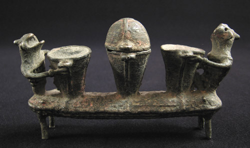 Asian Tribal Art - Bronze drummer figures, Kondh, Orissa, India