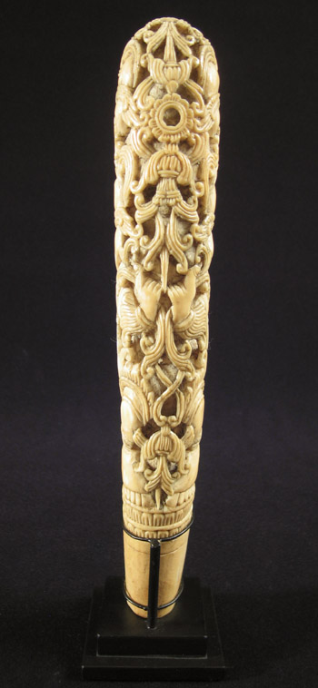 Asian Tribal Art - Ivory sword hilt, Burma, back