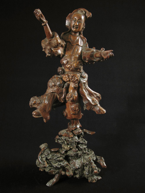 Asian Tribal Art - Carved root figure, China