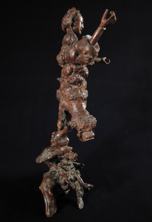 Asian Tribal Art - Carved root figure, China, left