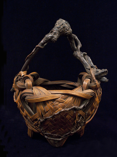 Antique Ikebana basket, Japan - back view
