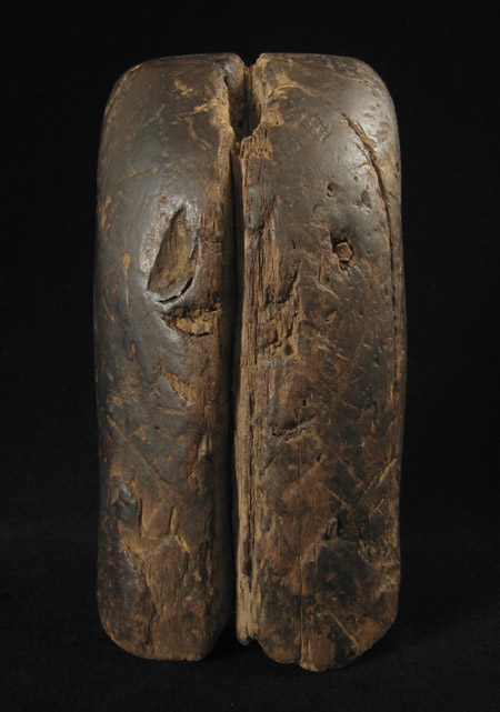 Asian Tribal Art - Wood owl mold, Burma, back
