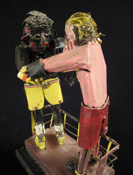 Curiosities - Folk art wrestlers, Western United States, detail 2