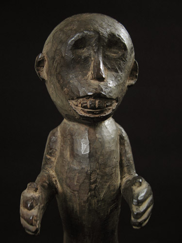 Indonesian Tribal Art - Wood monkey figure, Nias Island, Indonesia, detail
