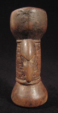Oceanic Art - Betelnut mortar, Ramu River, Papua New Guinea, left